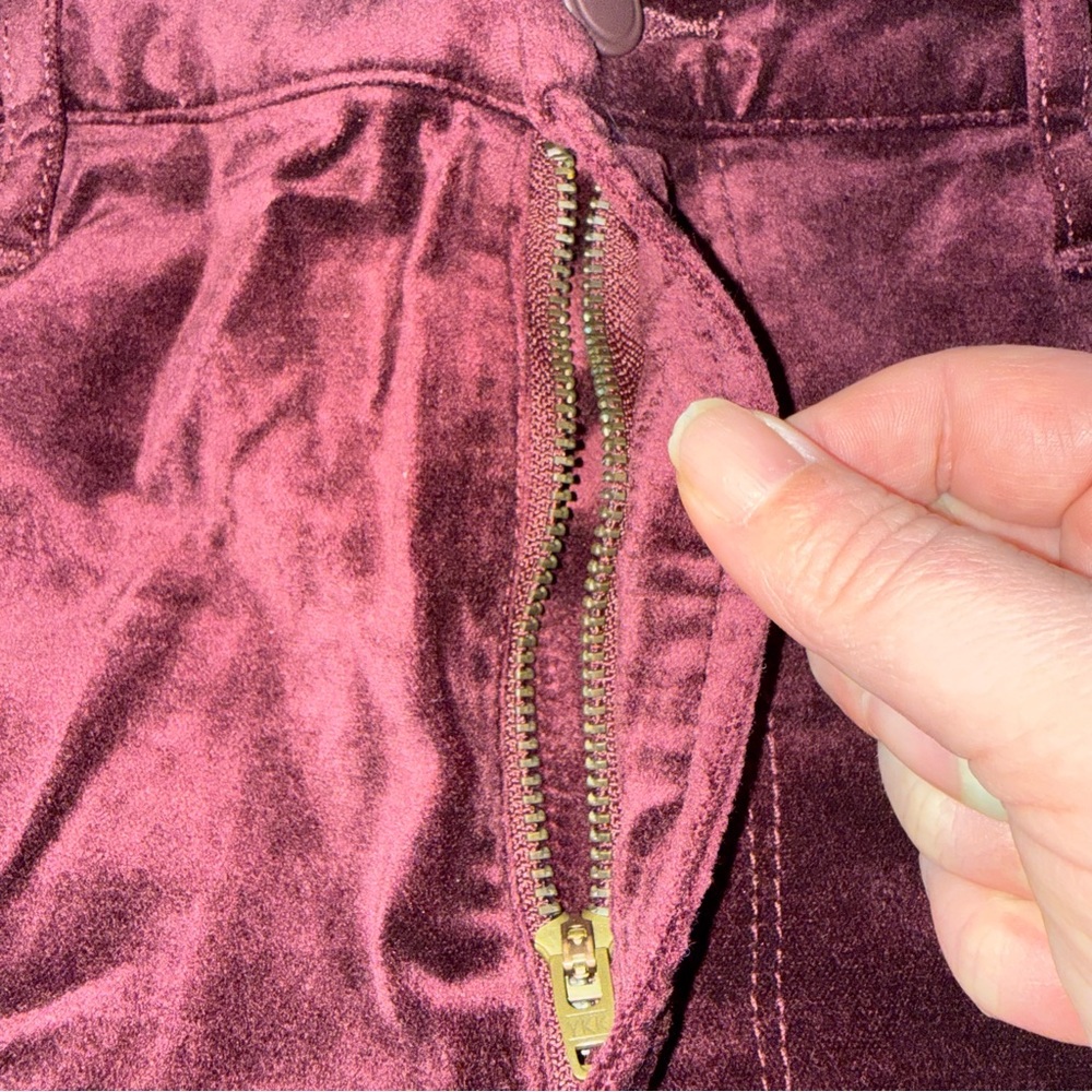 Good American Velvet OxBlood Burgundy Mini Skirt women’s sz 12 new nwt - Picture 5 of 10